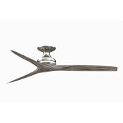 Fanimation Spitfire 60in Flush 3-Blade Ceiling Fan | Brushed Nickel and Weathered Wood | Covered Patio & Low Ceiling | Model FP6721BBN-60WE-F