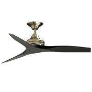 Fanimation Spitfire 48in 3-Blade Ceiling Fan | Brushed Satin Brass and Black Buttonwood | Covered Patio & Sunroom | Model FP6721BBS-48BL