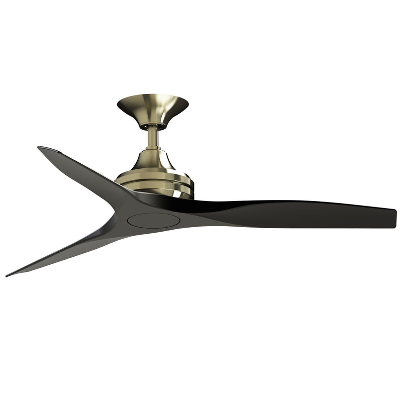 Fanimation Spitfire 48in 3-Blade Ceiling Fan | Brushed Satin Brass and Black Buttonwood | Covered Patio & Sunroom | Model FP6721BBS-48BL