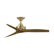 Fanimation Spitfire 48in 3-Blade Ceiling Fan | Brushed Satin Brass and Koa Wood Blades | Covered Patio & Sunroom | Model FP6721BBS-48K