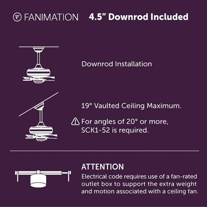 Fanimation Spitfire 48in 3-Blade Ceiling Fan | Brushed Satin Brass and Koa Wood Blades | Covered Patio & Sunroom | Model FP6721BBS-48K