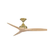 Fanimation Spitfire 48in 3-Blade Ceiling Fan | Brushed Satin Brass and Natural Buttonwood | Covered Patio, Porch, Sunroom | Model FP6721BBS-48N