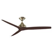 Fanimation Spitfire 60in 3-Blade Ceiling Fan | Brushed Satin Brass and Whiskey Wood | Covered Patio & Sunroom | 60 x 60 x 12 in | Model FP6721BBS-60WK