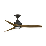 Fanimation Spitfire 48in 3-Blade LED Ceiling Fan | Dark Bronze and Koa Wood | Covered Patio & Sunroom | 48 x 48 x 13.71 in | Model FP6721BDZ-48K-LK