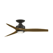 Fanimation Spitfire 48in Flush 3-Blade LED Ceiling Fan | Dark Bronze and Koa Wood | Low Ceilings & Covered Patio | Model FP6721BDZ-48K-LK-F