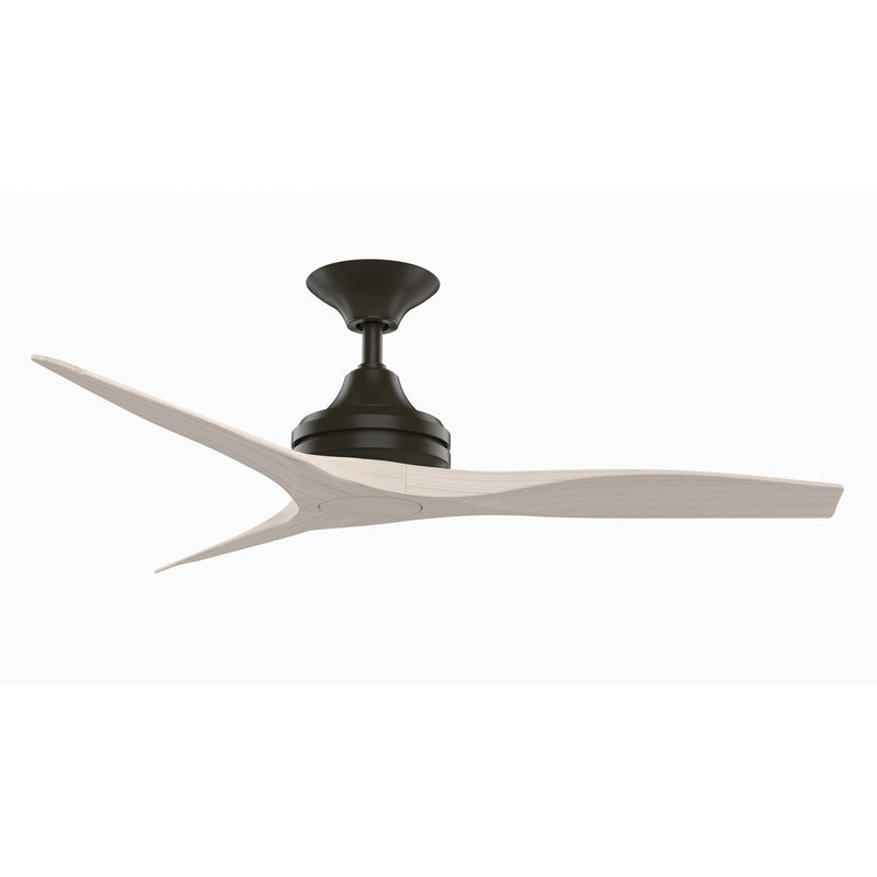 Fanimation Spitfire 48in 3-Blade Ceiling Fan | Damp Rated Dark Bronze and White Washed Buttonwood | Covered Patio & Sunroom | Model FP6721BDZ-48WW