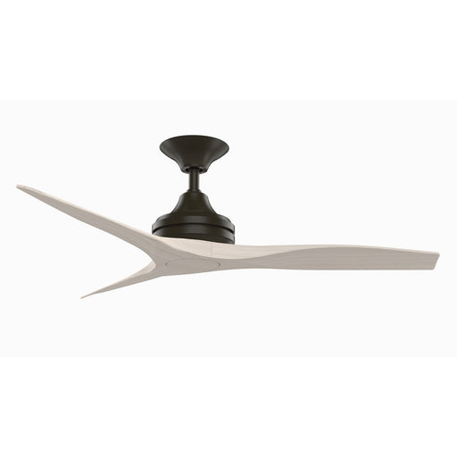 Fanimation Spitfire 48in 3-Blade Ceiling Fan | Damp Rated Dark Bronze and White Washed Buttonwood | Covered Patio & Sunroom | Model FP6721BDZ-48WW