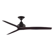 Fanimation Spitfire 60in 3-Blade Ceiling Fan | Damp Rated Dark Bronze and Dark Walnut Buttonwood | Covered Patio & Sunroom | Model FP6721BDZ-60DWA