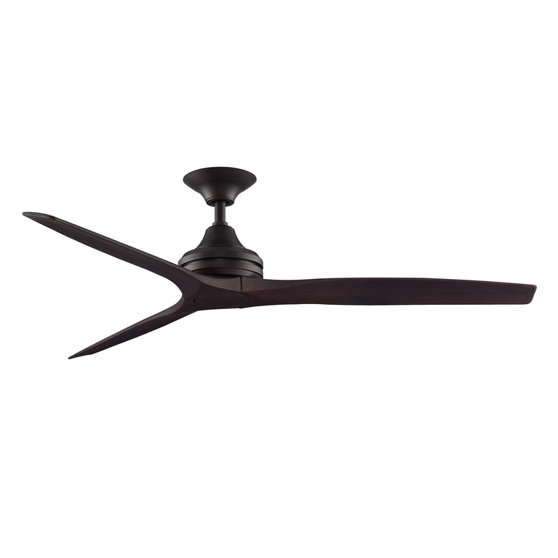 Fanimation Spitfire 60in 3-Blade Ceiling Fan | Damp Rated Dark Bronze and Dark Walnut Buttonwood | Covered Patio & Sunroom | Model FP6721BDZ-60DWA