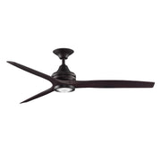 Fanimation Spitfire 60in 1-Light Ceiling Fan | Dark Bronze and Dark Walnut | Covered Patio & Sunroom | 60 x 60 x 13.71 in | Model FP6721BDZ-60DWA-LK