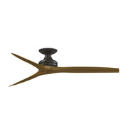 Fanimation Spitfire 60in Flush Ceiling Fan | Dark Bronze and Koa | Low Ceilings & Sunroom | 60 x 60 x 9.5 in | Model FP6721BDZ-60K-F