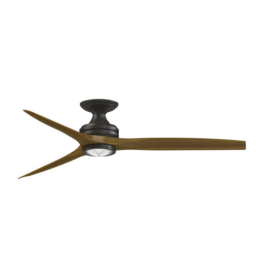 Fanimation Spitfire 60in Flush 3-Light Ceiling Fan | Dark Bronze and Koa Wood Blades | Low Ceiling & Sunroom | Model FP6721BDZ-60K-LK-F