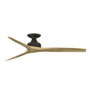 Fanimation Spitfire 60in Flush 3-Blade Ceiling Fan | Dark Bronze and Natural Buttonwood | Covered Patios & Low Ceilings | Model FP6721BDZ-60N-F