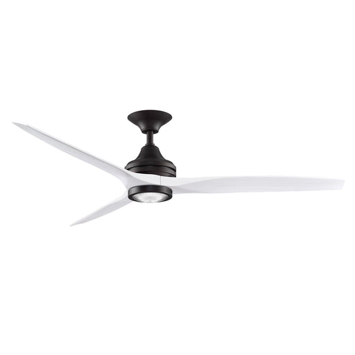 Fanimation Spitfire 60in 3-Blade Ceiling Fan with LED Light | Dark Bronze and White Washed Buttonwood | Covered Patio | Model FP6721BDZ-60WW-LK