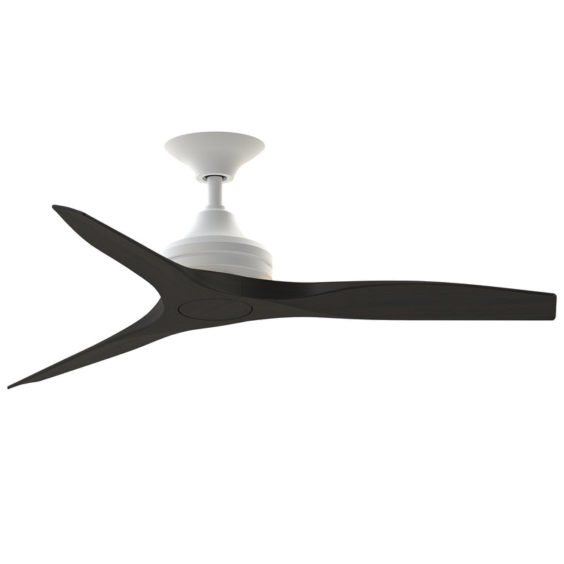 Fanimation Spitfire 48in 3-Blade Ceiling Fan | Matte White and Dark Walnut Buttonwood | Covered Patio & Sunroom | Model FP6721BMW-48DWA