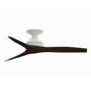 Fanimation Spitfire 48in Flush 3-Blade Ceiling Fan | Matte White and Dark Walnut Buttonwood | Covered Patio & Low Ceiling | Model FP6721BMW-48DWA-F