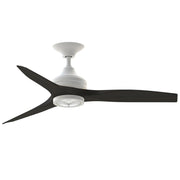Fanimation Spitfire 48in 3-Blade Ceiling Fan with LED Light | Matte White and Dark Walnut Buttonwood | Covered Patio | Model FP6721BMW-48DWA-LK