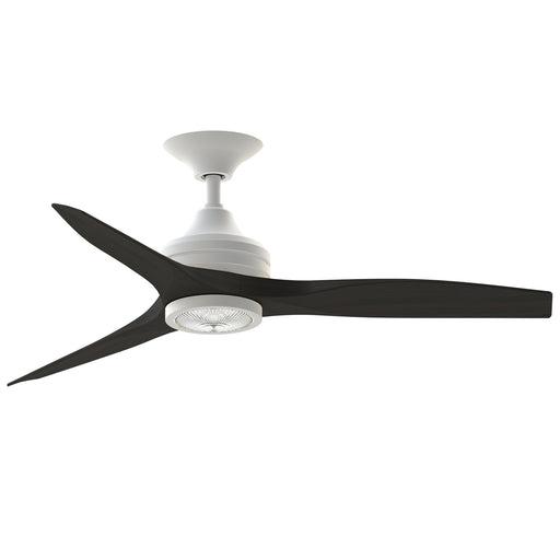Fanimation Spitfire 48in 3-Blade Ceiling Fan with LED Light | Matte White and Dark Walnut Buttonwood | Covered Patio | Model FP6721BMW-48DWA-LK