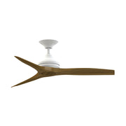 Fanimation Spitfire 48in 3-Blade Ceiling Fan | Matte White and Koa Wood | Covered Patio & Porch | 48 x 48 x 12 in | Model FP6721BMW-48K