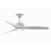 Fanimation Spitfire 48in 1-Light LED Ceiling Fan | Matte White and Matte White Buttonwood Blades | Covered Patio, Porch | Model FP6721BMW-48MW-LK