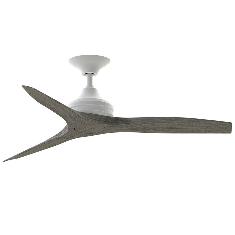 Fanimation Spitfire 48in Ceiling Fan | Matte White and Weathered Wood Buttonwood | Covered Porch & Patio | 48 x 48 x 12 in | Model FP6721BMW-48WE