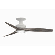 Fanimation Spitfire 48in Flush 1-Light LED Ceiling Fan | Matte White and Weathered Wood | Covered Patio & Sunroom | Model FP6721BMW-48WE-LK-F
