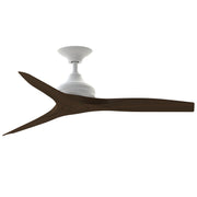 Fanimation Spitfire 48in Ceiling Fan | Matte White and Whiskey Wood | Covered Patio & Sunroom | 48 x 48 x 12 in | Model FP6721BMW-48WK