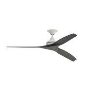 Fanimation Spitfire 60in Ceiling Fan No Light | Matte White and Black Buttonwood | Covered Patio & Porch | 60 x 60 x 12 in | Model FP6721BMW-60BL