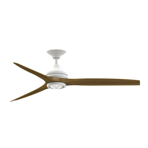 Fanimation Spitfire 60in 1-Light LED Ceiling Fan | Matte White and Koa Wood Blades | Covered Patio & Sunroom | Model FP6721BMW-60K-LK