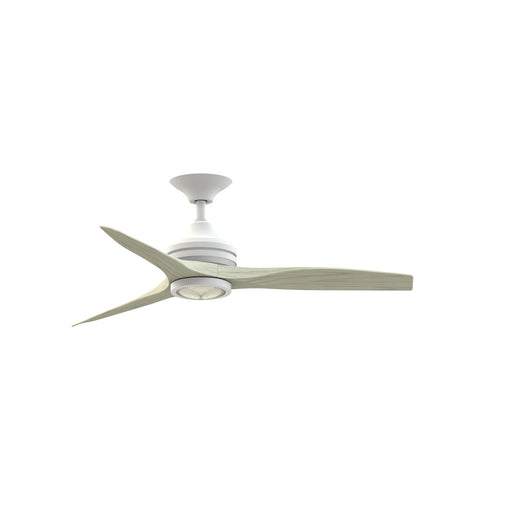 Fanimation Spitfire 60in 1-Light LED Ceiling Fan | Matte White and Light Oak Wood Blades | Covered Patio & Sunroom | Model FP6721BMW-60LO-LK