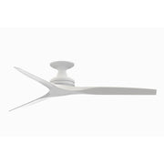Fanimation Spitfire 60in Flush Mount Ceiling Fan | Matte White and Buttonwood | Covered Patio & Sunroom | 60 x 60 x 9.5 in | Model FP6721BMW-60MW-F