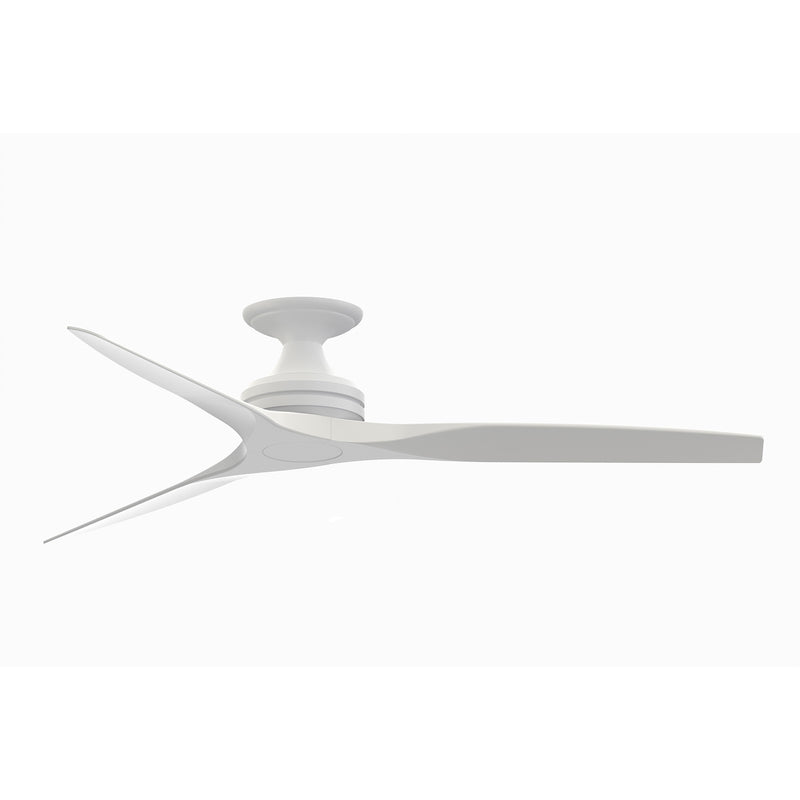 Fanimation Spitfire 60in Flush Mount Ceiling Fan | Matte White and Buttonwood | Covered Patio & Sunroom | 60 x 60 x 9.5 in | Model FP6721BMW-60MW-F
