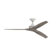 Fanimation Spitfire 60in 3-Blade Ceiling Fan | Matte White and Weathered Wood | Covered Patio & Sunroom | 60 x 60 x 12 in | Model FP6721BMW-60WE