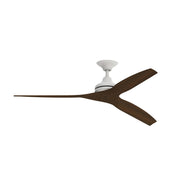 Fanimation Spitfire 60in 3-Blade Ceiling Fan | Matte White and Whiskey Wood | Covered Patio & Porch | 60 x 60 x 12 in | Model FP6721BMW-60WK