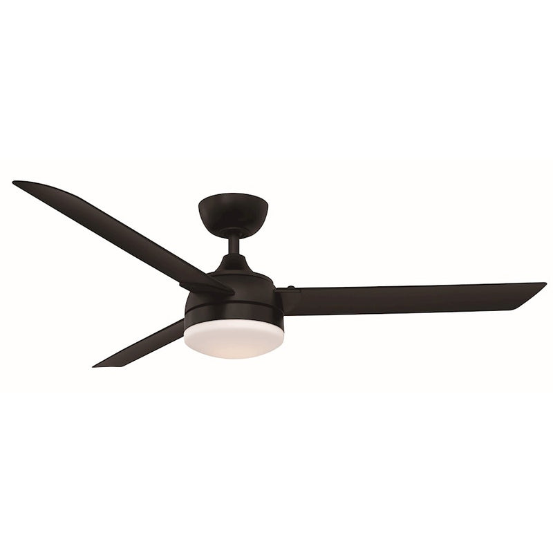 Fanimation Xeno Wet 56in 3-Blade Ceiling Fan | Black and Opal Frosted Glass | Covered Patio & Living Room | 56 x 56 x 15 in | Model FP6729BBLW