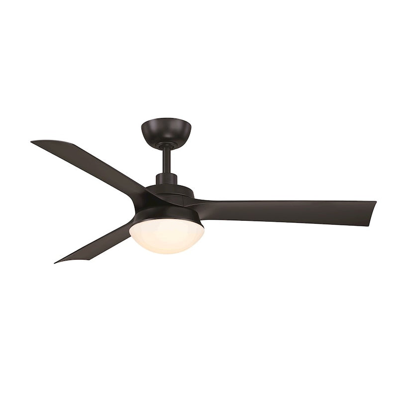 Fanimation Barlow 52in 3-Light Ceiling Fan | Transitional Black and Opal Frosted Glass | Living Room & Covered Patio | Model FP6807BL