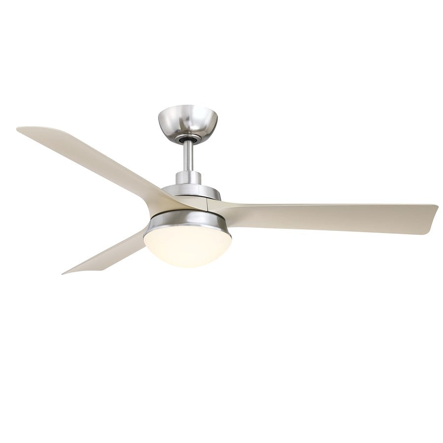 Fanimation Barlow 52" Ceiling Fan/LED Light Kit, Nickel/Nickel/Gray - FP6807BN