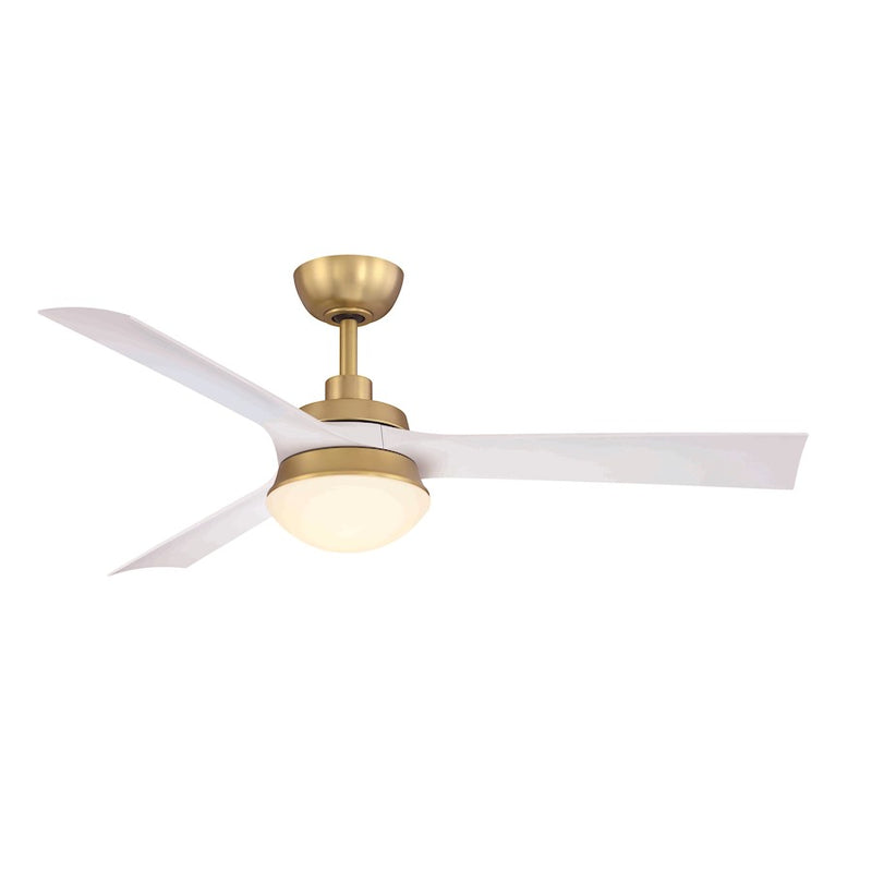 Fanimation Barlow 52in 3-Light Ceiling Fan | Brushed Satin Brass and Opal Frosted Glass | Living Room & Bedroom | 52 x 52 x 16 in | Model FP6807BSMW