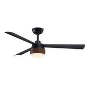 Fanimation Paget 52" Ceiling Fan/LED Light Kit, Black/Black/Black - FP6837BL