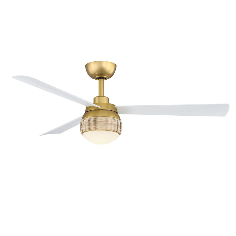 Fanimation Paget 52in 3-Light Ceiling Fan | Brushed Satin Brass and Opal Frosted Glass | Living Room & Bedroom | 52 x 52 x 16 in | Model FP6837BSMW