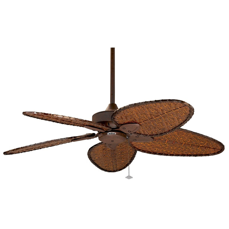 Fanimation Windpointe 52in 5-Blade Ceiling Fan | Rust Motor and Antique Bamboo Blades | Living Room & Bedroom | 52 x 52 x 14 in | Model FP7500RS