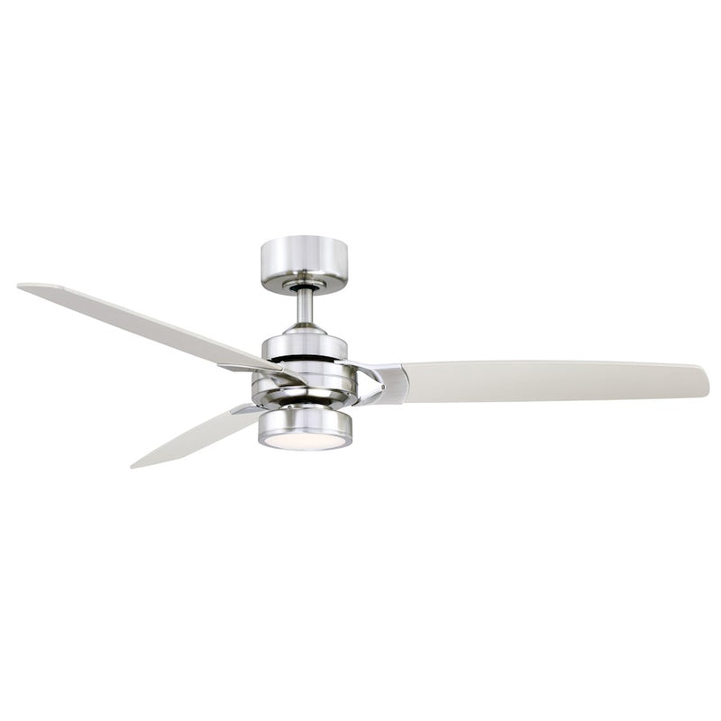 Fanimation Amped 52in 3-Blade Ceiling Fan | Brushed Nickel and Opal Glass LED Light | Living Room & Bedroom | 52 x 52 x 13 in | Model FP7634BN