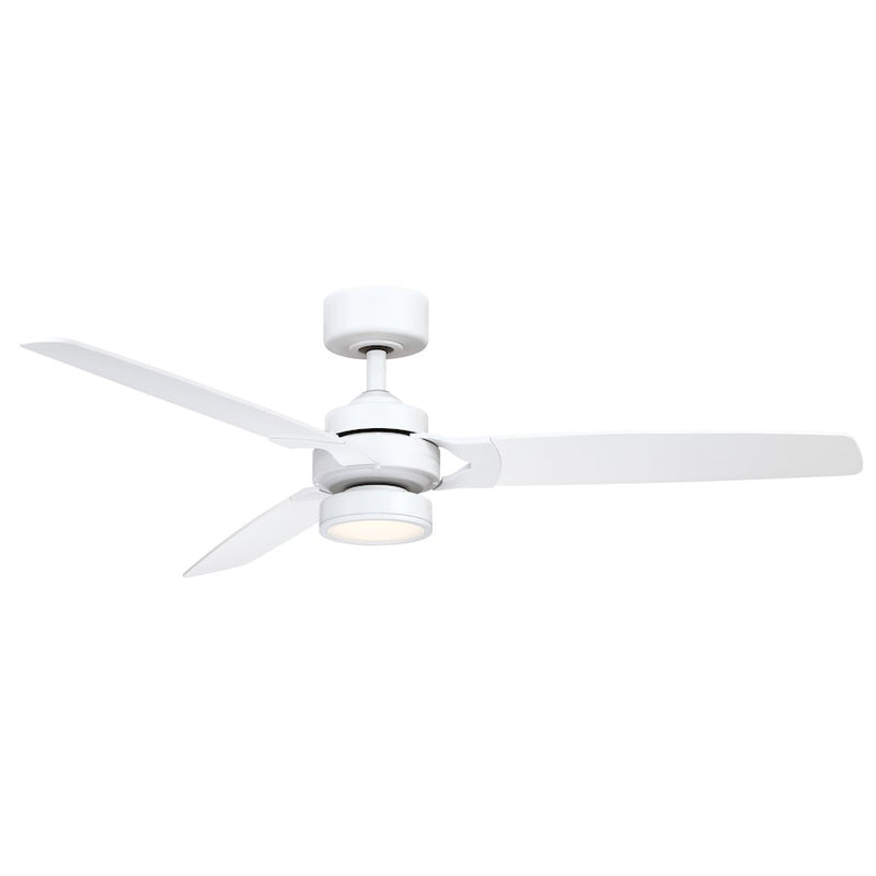 Fanimation Amped 52in 3-Light Ceiling Fan | Matte White and Opal Frosted Glass | Bedroom & Living Room | 52 x 52 x 13 in | Model FP7634MW