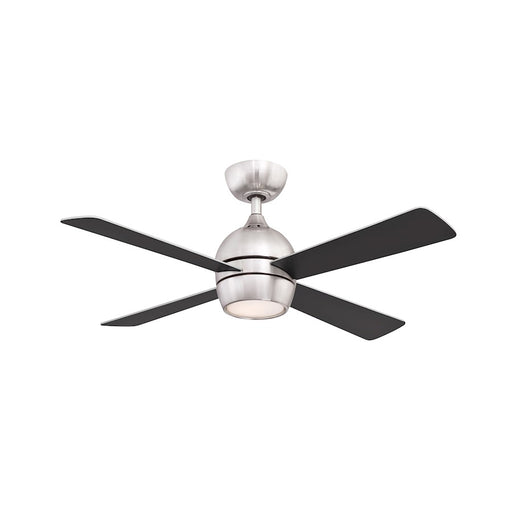 Fanimation Kwad 44in 4-Blade LED Ceiling Fan | Brushed Nickel & Black Wood Blades | Living Room & Bedroom | 44 x 44 x 15 in | Model FP7644BN