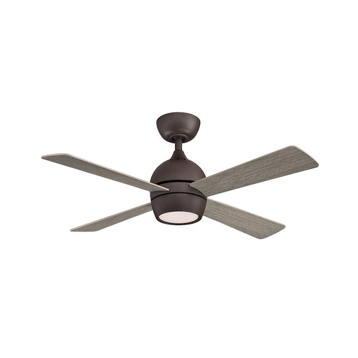 Fanimation Kwad 44in 4-Light Ceiling Fan | Matte Greige and Weathered Wood Blades | Bedroom & Living Room | 44 x 44 x 15 in | Model FP7644GR