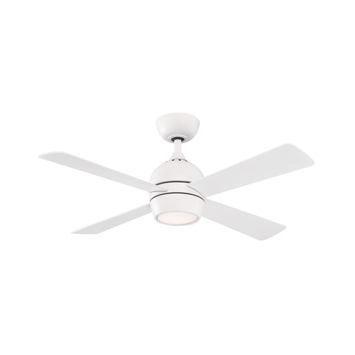Fanimation Kwad 44in 4-Light Ceiling Fan | Matte White and Opal Frosted Glass | Bedroom & Living Room | 44 x 44 x 15 in | Model FP7644MW
