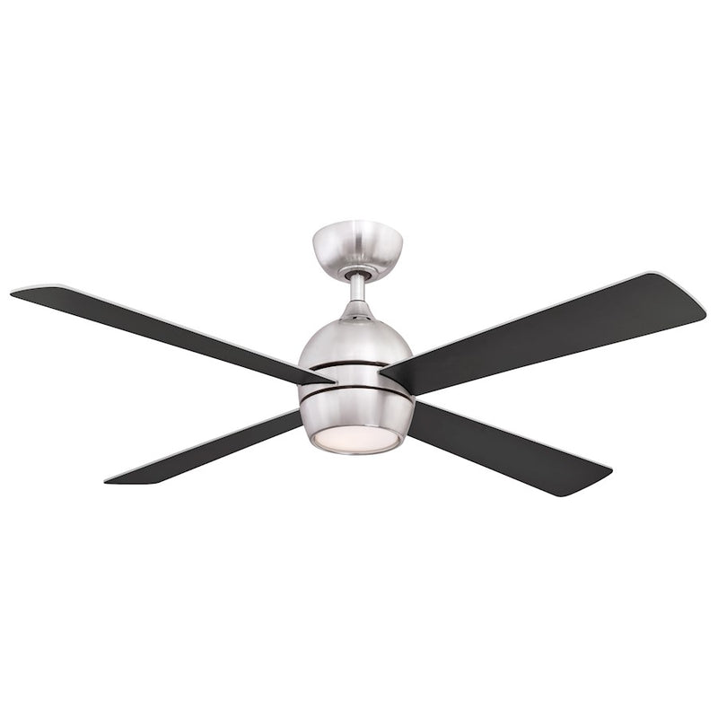 Fanimation Kwad 52in 4-Light Ceiling Fan | Brushed Nickel and Opal Frosted Glass | Bedroom & Living Room | 52 x 52 x 15 in | Model FP7652BN