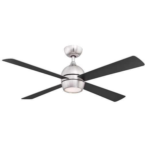 Fanimation Kwad 52in 4-Light Ceiling Fan | Brushed Nickel and Opal Frosted Glass | Bedroom & Living Room | 52 x 52 x 15 in | Model FP7652BN