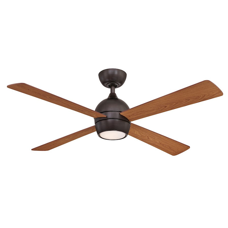 Fanimation Kwad 52in 4-Light Ceiling Fan | Modern Dark Bronze and Cherry/Walnut Wood Blades | Living Room & Bedroom | 52 x 52 x 15 in | Model FP7652DZ