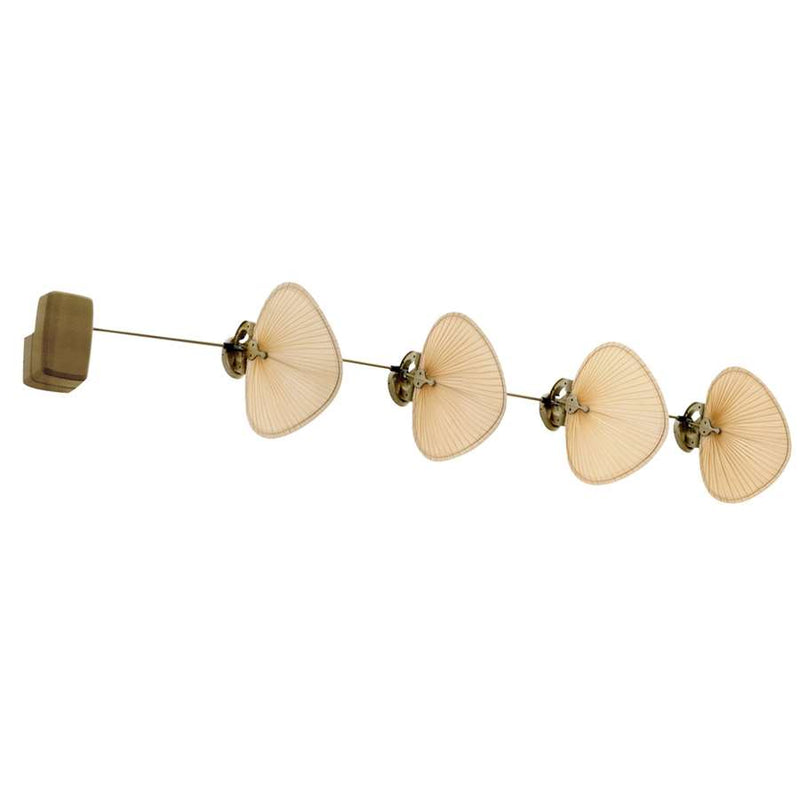 Fanimation Punkah 25.5in 4-Blade Ceiling Fan | Antique Brass Motor with Natural Palm Blades | Covered Porch & Veranda | 25.5in | Model FP780AB-P1-4